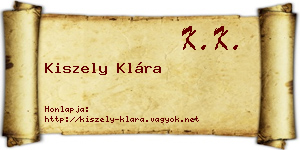 Kiszely Klára névjegykártya