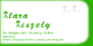 klara kiszely business card