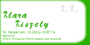 klara kiszely business card